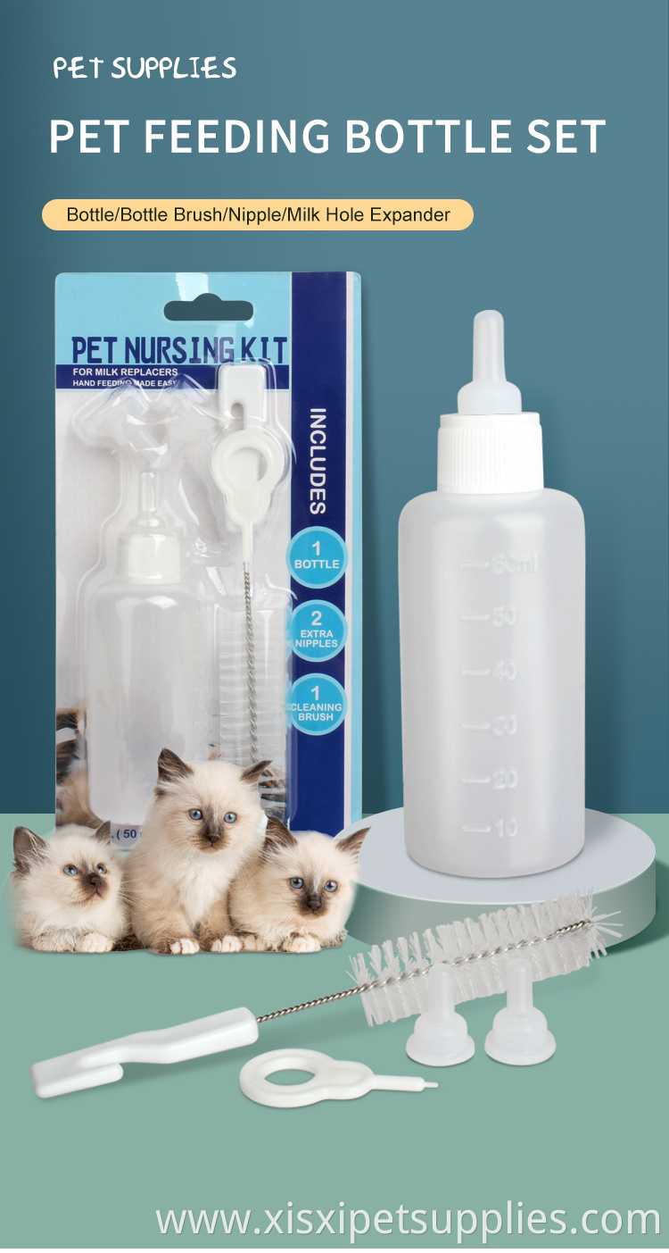 Factory Wholesale 5 In 1 Cat Puppy Nursing Bottle Hot Pet Nursing Bottle For Litter Pets